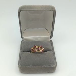 18k Ruby/ Diamond Triple stacked ring